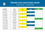 Kalendár zvozu separovaného odpadu na druhý polrok 2023