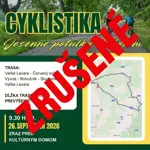 Sobotný cyklovýlet je zrušený