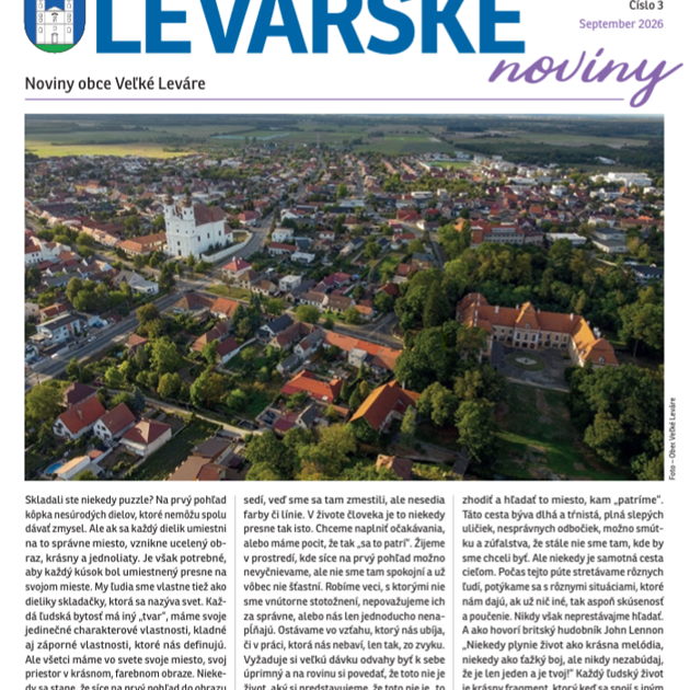 Vyšlo tretie číslo Levárskych novín