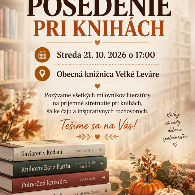 Pozývame na posedenie pri knihách